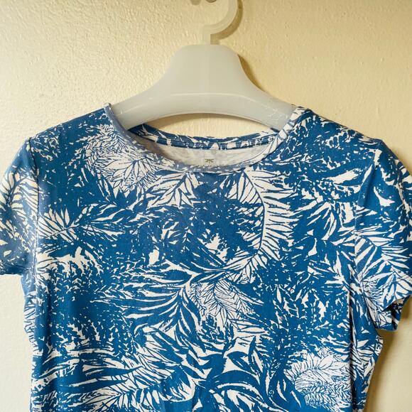 Talbots Size M t-shirt round collar tropical print - Picture 3 of 9